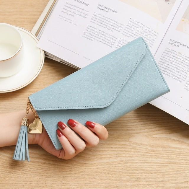Portafogli semplici con cerniera Portafoglio con pochette a sezione lunga Borsa porta soldi in morbida pelle PU