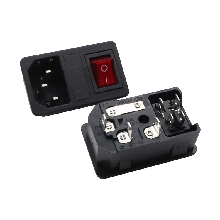 10 PCS AC-01 Three Pin Power Socket with Safety Switch Socket