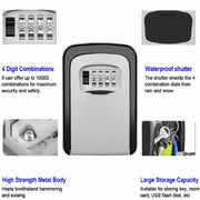 Scatola di immagazzinaggio durevole per la casa di sicurezza Nascondichiavi Chiave a codice segreto di sicurezza a 4 cifre Scatola per chiavi con password combinata montata a parete, Combination Password Keys Box