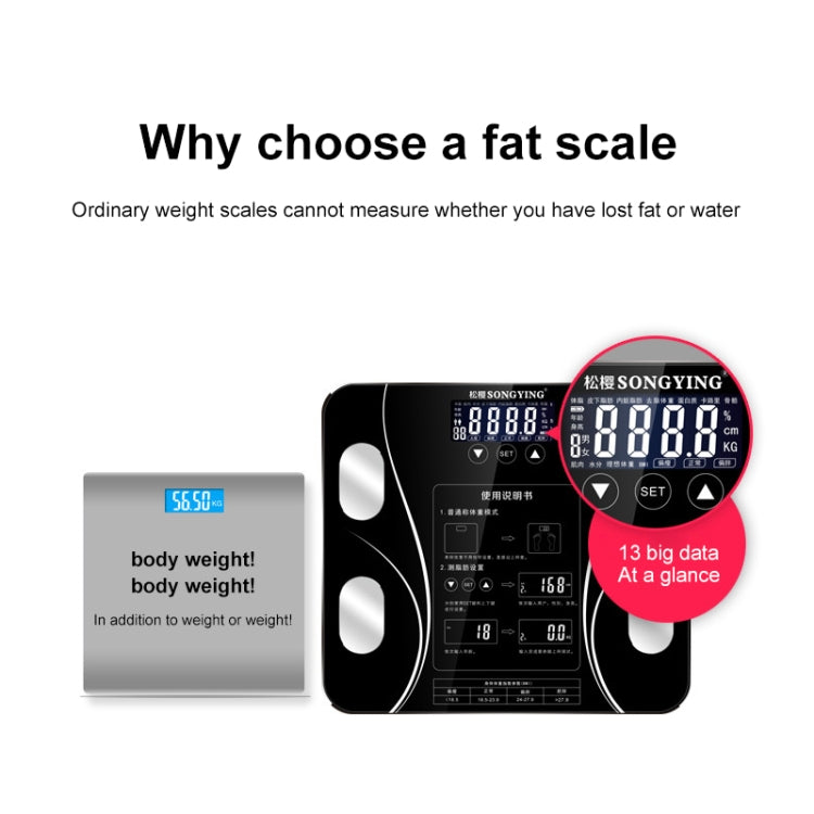 Bilancia pesapersone elettronica intelligente con display LCD, bilancia pesapersone digitale, Bathroom Scale