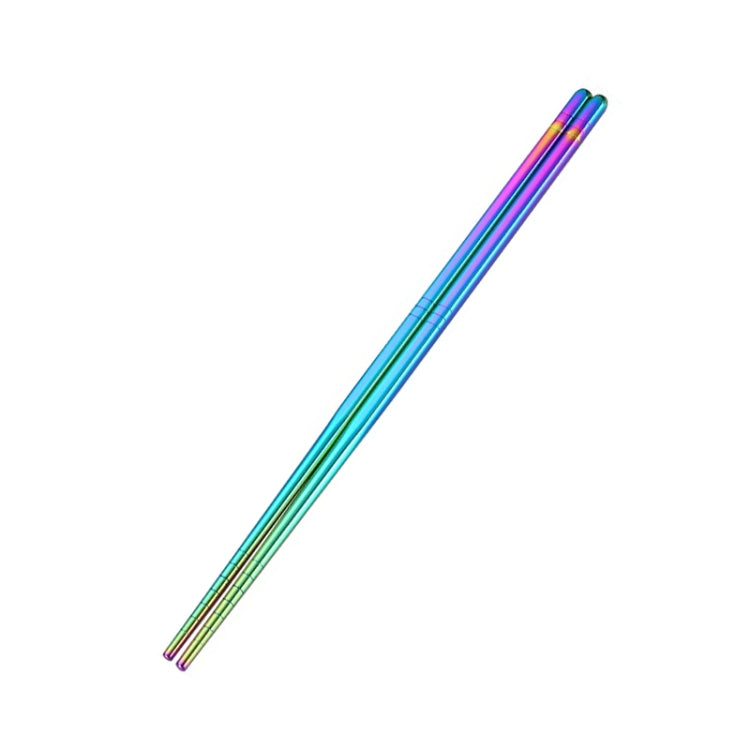 1 paio di stoviglie in acciaio inossidabile colorate, riutilizzabili, con bacchette di metallo, lunghezza: 23 cm