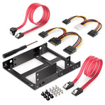 Staffa adattatore metallo per SSD/HDD 2,5" a 3,5" con cavi SATA