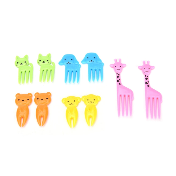 5 set 10 in 1 creativo cartone animato animale plastica bambini frutta forchetta Bento decorazione stuzzicadenti