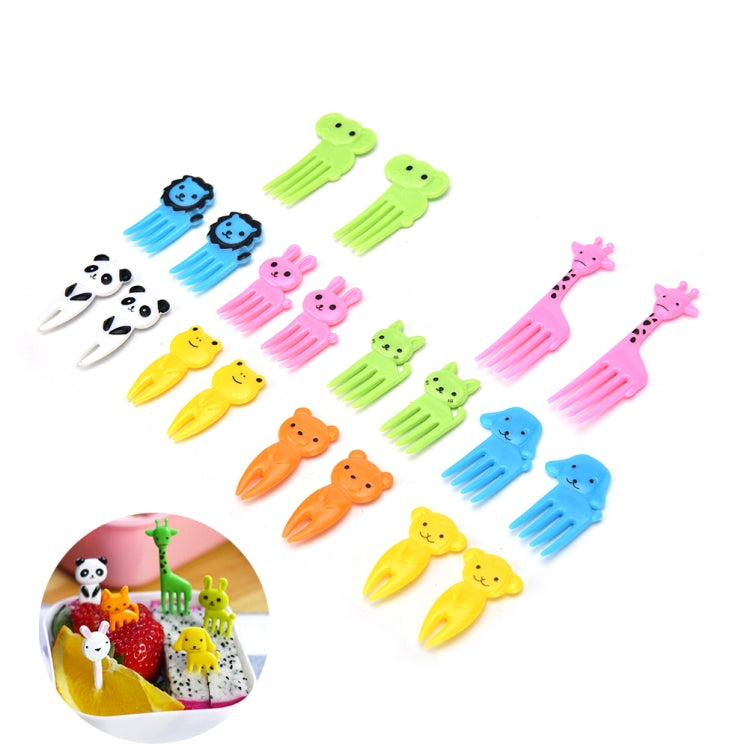 5 set 10 in 1 creativo cartone animato animale plastica bambini frutta forchetta Bento decorazione stuzzicadenti
