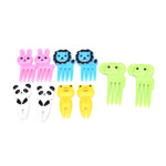 5 set 10 in 1 creativo cartone animato animale plastica bambini frutta forchetta Bento decorazione stuzzicadenti