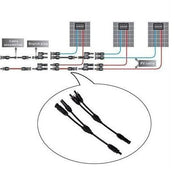 1 paio di connettori adattatori a Y diramazione MC4 M/M/F e F/F/M per cavo pannelli solari
