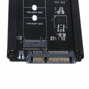 Custodia in metallo CYB+M Socket 2 M.2 NGFF (SATA) SSD a 2.5 SATA Adattatore per disco rigido a stato solido SSD M2 NGFF da 2230/2242/2260/2280mm