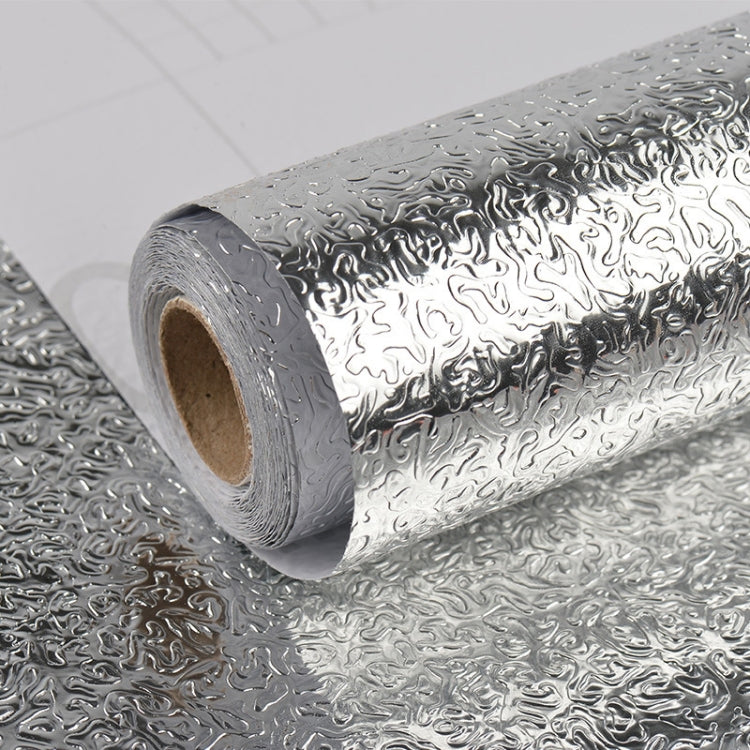 Cucina Stufa a muro Foglio di alluminio Adesivi a prova di olio Anti-fouling Adesivo da parete autoadesivo ritagliabile ad alta temperatura, 40cmx5m, 40cmx5m Croppable Wallpaper, 60cmx5m, 60cmx5m Croppable Wallpaper