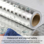 Cucina Stufa a muro Foglio di alluminio Adesivi a prova di olio Anti-fouling Adesivo da parete autoadesivo ritagliabile ad alta temperatura, 40cmx5m, 40cmx5m Croppable Wallpaper, 60cmx5m, 60cmx5m Croppable Wallpaper