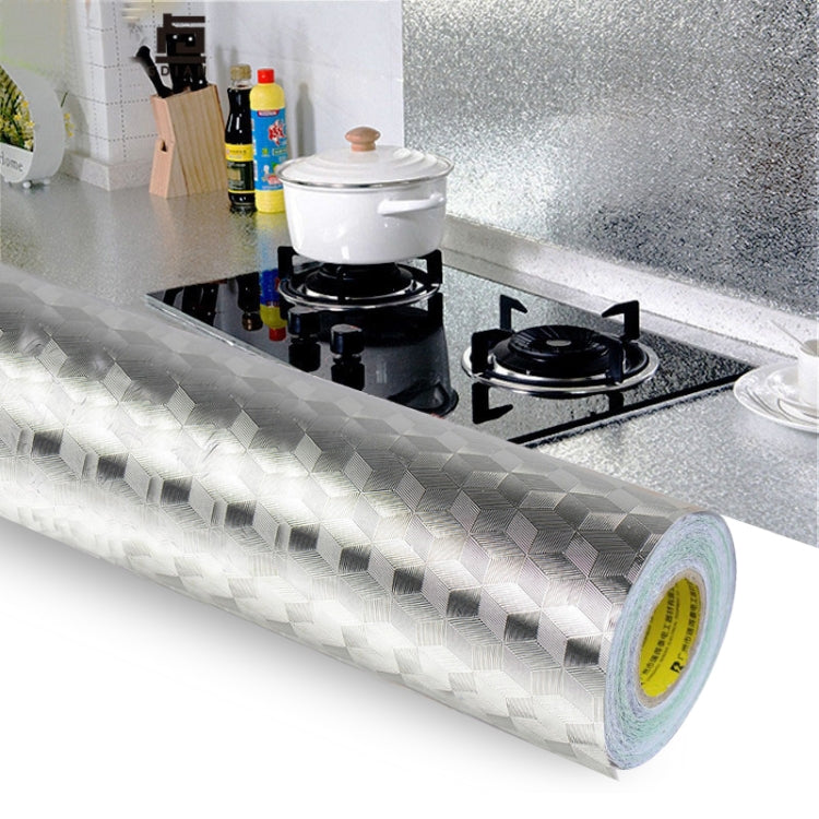 Cucina Stufa a muro Foglio di alluminio Adesivi a prova di olio Anti-fouling Adesivo da parete autoadesivo ritagliabile ad alta temperatura, 40cmx5m, 40cmx5m Croppable Wallpaper, 60cmx5m, 60cmx5m Croppable Wallpaper