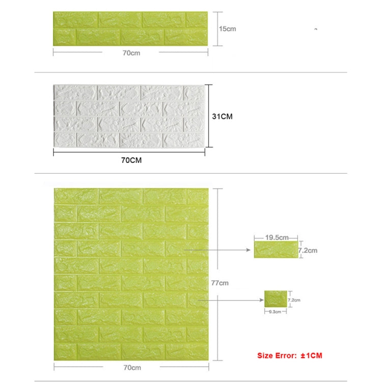 2 pezzi autoadesivi impermeabili sfondo TV sfondi in mattoni adesivo da parete 3D carta da parati per soggiorno adesivi decorativi per camera da letto murale, 70cm x 77cm