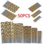 50 pezzi/set punte da trapano rivestite in titanio, set di punte da trapano in acciaio ad alta velocità, utensili per perforazione elettrica, 50 PCS/Set Drill Bits
