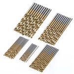 50 pezzi/set punte da trapano rivestite in titanio, set di punte da trapano in acciaio ad alta velocità, utensili per perforazione elettrica, 50 PCS/Set Drill Bits