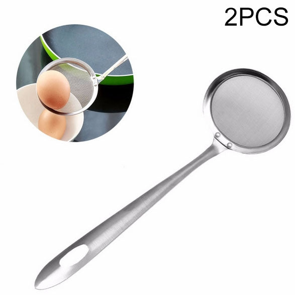 2 pezzi da cucina in acciaio inox, schiumarola, residui vegetali, olio, rete, colino, filtro, dimensioni: 19x7,3x6,2 cm, 19x7.3x6.2cm