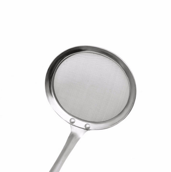 2 pezzi da cucina in acciaio inox, schiumarola, residui vegetali, olio, rete, colino, filtro, dimensioni: 19x7,3x6,2 cm, 19x7.3x6.2cm