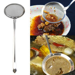2 pezzi da cucina in acciaio inox, schiumarola, residui vegetali, olio, rete, colino, filtro, dimensioni: 19x7,3x6,2 cm, 19x7.3x6.2cm