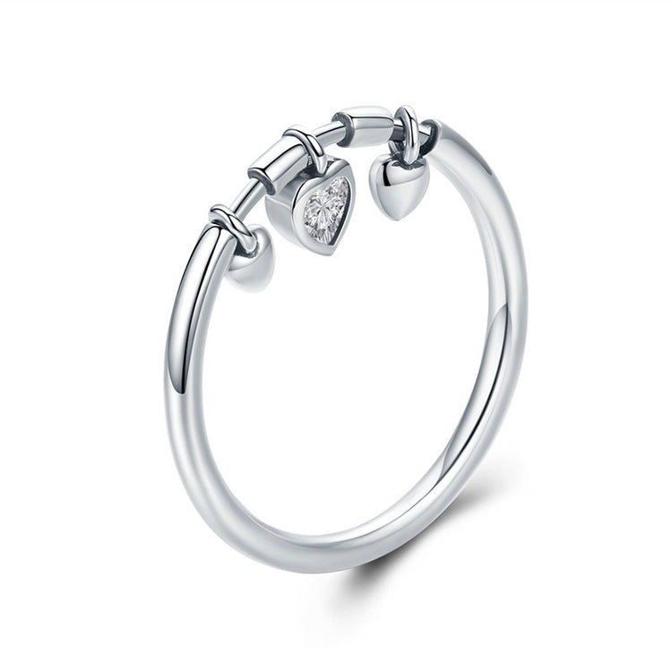 Anello in argento sterling 925 con diamanti a forma di cuore, gioielli da fidanzamento per matrimonio da donna, 6, 7, 8, 5