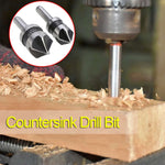 Trapano a cono svasato per lavorazione del legno con manico tondo 2 in 1, 5 lame, per smussatura, 5 Blade