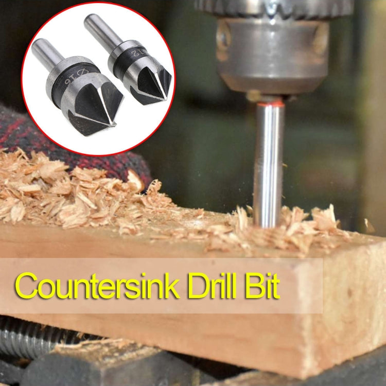 Trapano a cono svasato per lavorazione del legno con manico tondo 2 in 1, 5 lame, per smussatura, 5 Blade