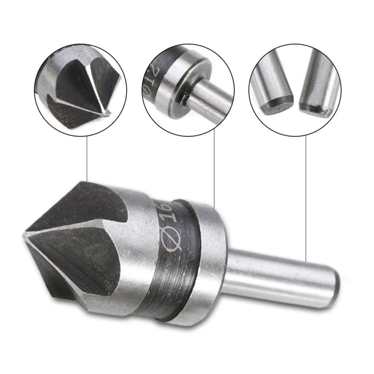 Trapano a cono svasato per lavorazione del legno con manico tondo 2 in 1, 5 lame, per smussatura, 5 Blade
