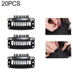20 clip per extension per capelli a 9 denti da 32 mm, clip in metallo a scatto con retro in silicone