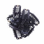 20 clip per extension per capelli a 9 denti da 32 mm, clip in metallo a scatto con retro in silicone