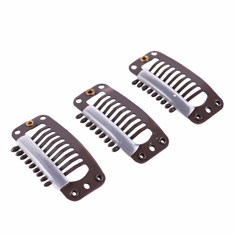 20 clip per extension per capelli a 9 denti da 32 mm, clip in metallo a scatto con retro in silicone
