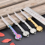 Mini portachiavi coltello tattico da campeggio portachiavi esterno portachiavi pieghevole autodifesa sicurezza multi strumento