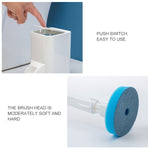 Scopino per WC usa e getta Spazzola per pulizia a manico lungo con set di scopini per WC sospesi alla base, Disposable Toilet Brush