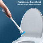 Scopino per WC usa e getta Spazzola per pulizia a manico lungo con set di scopini per WC sospesi alla base, Disposable Toilet Brush