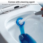 Scopino per WC usa e getta Spazzola per pulizia a manico lungo con set di scopini per WC sospesi alla base, Disposable Toilet Brush
