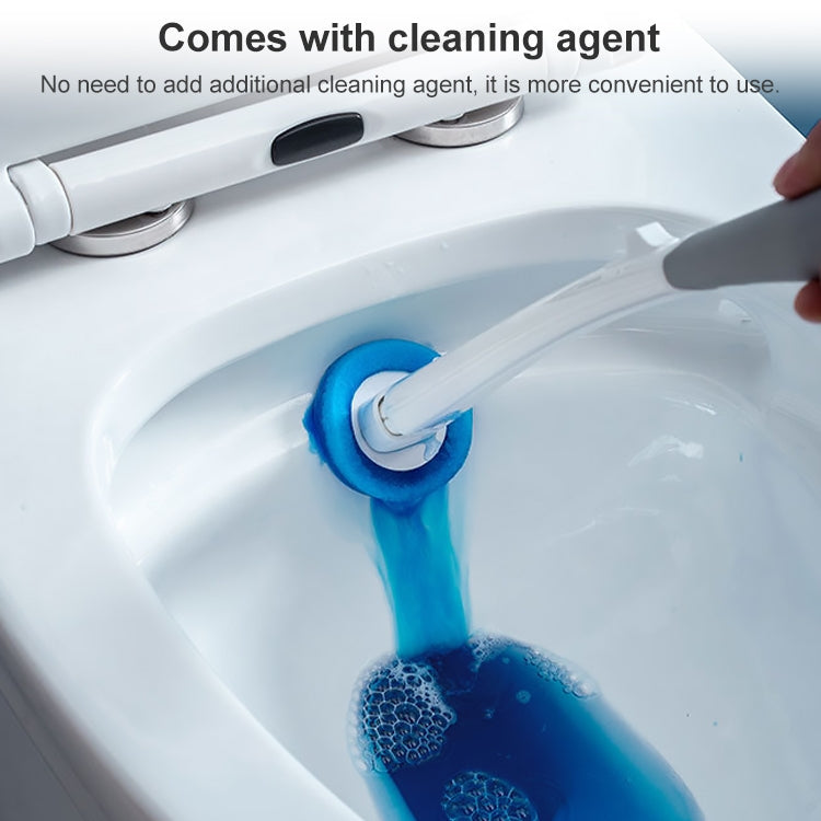 Scopino per WC usa e getta Spazzola per pulizia a manico lungo con set di scopini per WC sospesi alla base, Disposable Toilet Brush