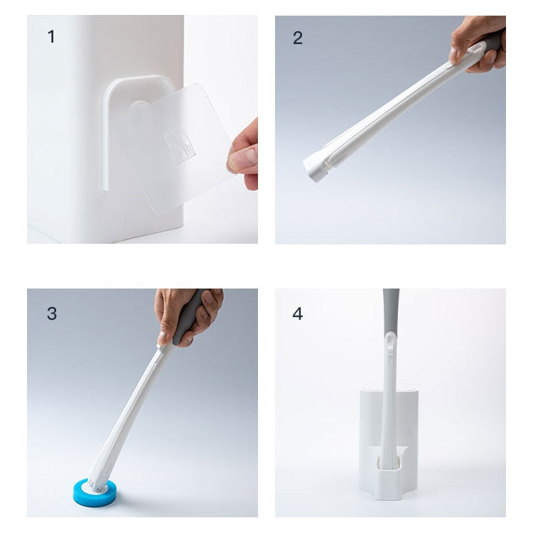 Scopino per WC usa e getta Spazzola per pulizia a manico lungo con set di scopini per WC sospesi alla base, Disposable Toilet Brush