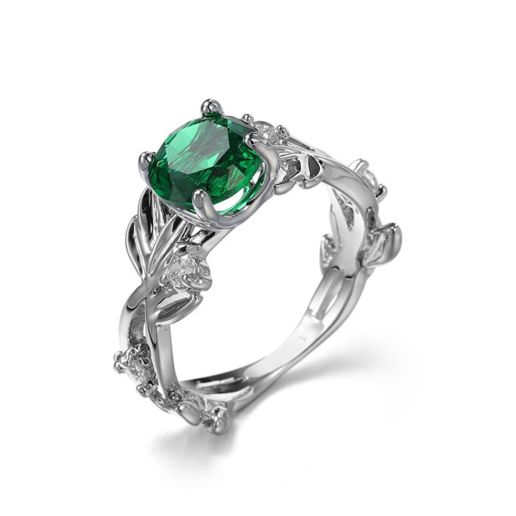 Anello di fidanzamento con design a foglia di vite in cristallo, moda per gioielli da donna, 6, 7, 8, 9, 10, 11