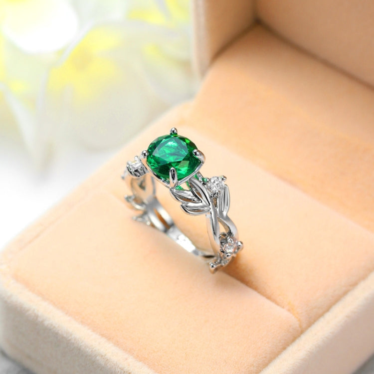 Anello di fidanzamento con design a foglia di vite in cristallo, moda per gioielli da donna, 6, 7, 8, 9, 10, 11