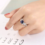 Anello di fidanzamento con design a foglia di vite in cristallo, moda per gioielli da donna, 6, 7, 8, 9, 10, 11