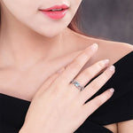 Anello di fidanzamento con design a foglia di vite in cristallo, moda per gioielli da donna, 6, 7, 8, 9, 10, 11
