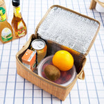 Borsa da picnic da campeggio all'aperto Custodia termica per cestino da picnic in vimini