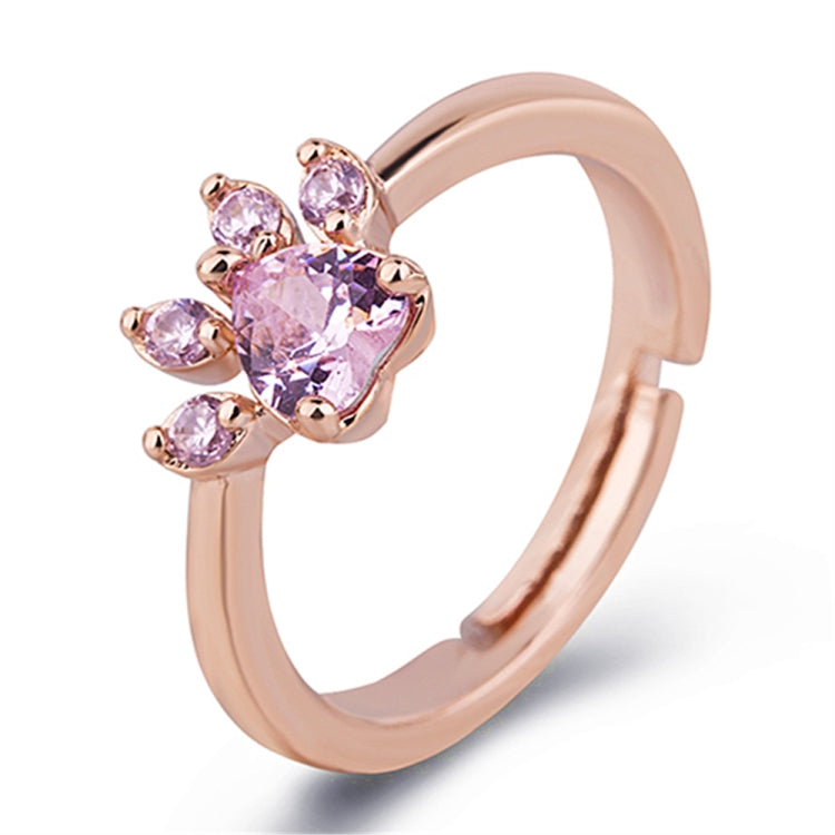 Anello regolabile donna con cristallo e artiglio gatto