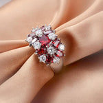 Gioielli di fidanzamento in cristallo per ragazze con anelli scintillanti in argento sterling 925, 6, 7, 8, 9