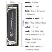 Swan 2 pezzi 10 fori armonica Bruce a grandezza naturale Principianti Bambini Studenti adulti che suonano strumenti musicali, Swan 10 Holes Bruce Harmonica