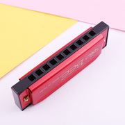 Armonica a tono C bicolore BEE a 10 fori, Silver, Blue, Black, Red