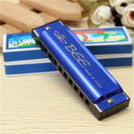 Armonica a tono C bicolore BEE a 10 fori, Silver, Blue, Black, Red