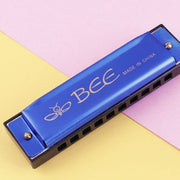 Armonica a tono C bicolore BEE a 10 fori, Silver, Blue, Black, Red