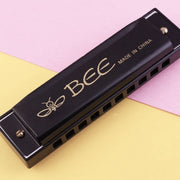 Armonica a tono C bicolore BEE a 10 fori, Silver, Blue, Black, Red