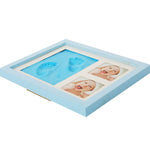 Stampo per impronte di mani di bambini Cornice per foto in legno massiccio con set di fango per impronte digitali