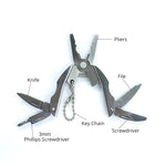 Cacciavite portachiavi con coltello pieghevole in acciaio inossidabile con pinza pieghevole multifunzione portatile, Knife Keychain Screwdriver