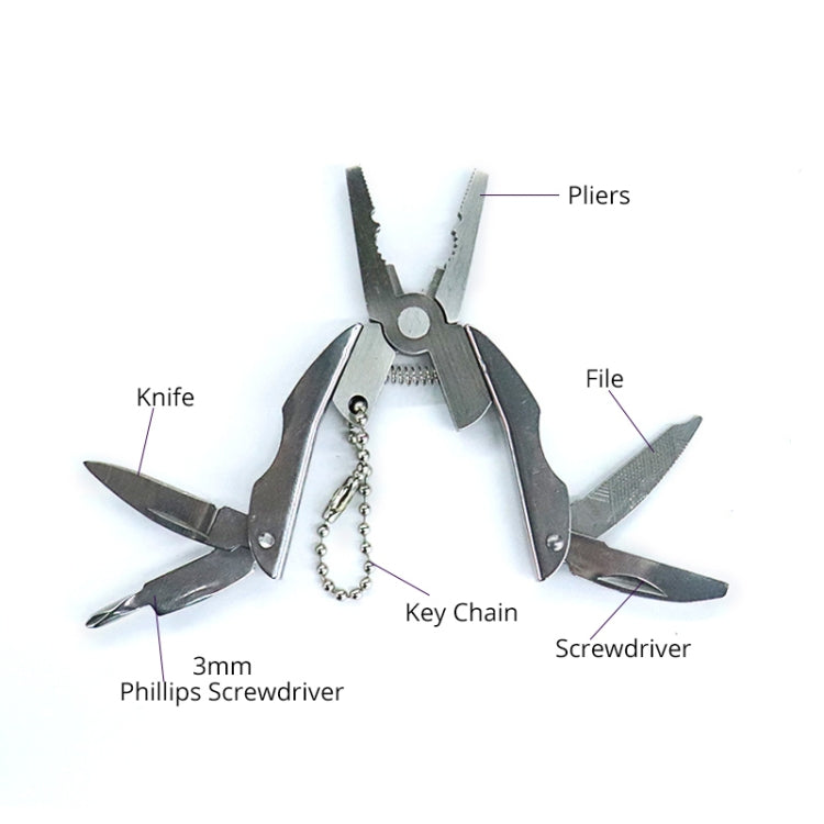 Cacciavite portachiavi con coltello pieghevole in acciaio inossidabile con pinza pieghevole multifunzione portatile, Knife Keychain Screwdriver