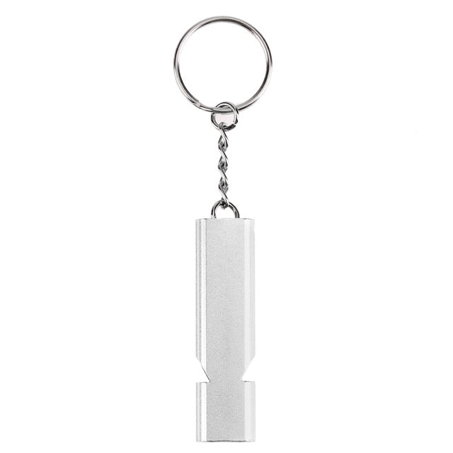 Mini portatile 120 db doppio tubo alta decibel campeggio esterno escursionismo sopravvivenza fischio portachiavi fischio di emergenza a doppia frequenza, 3 PCS Silver, 3 PCS Gold