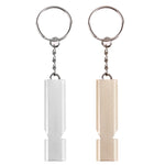 Mini portatile 120 db doppio tubo alta decibel campeggio esterno escursionismo sopravvivenza fischio portachiavi fischio di emergenza a doppia frequenza, 3 PCS Silver, 3 PCS Gold